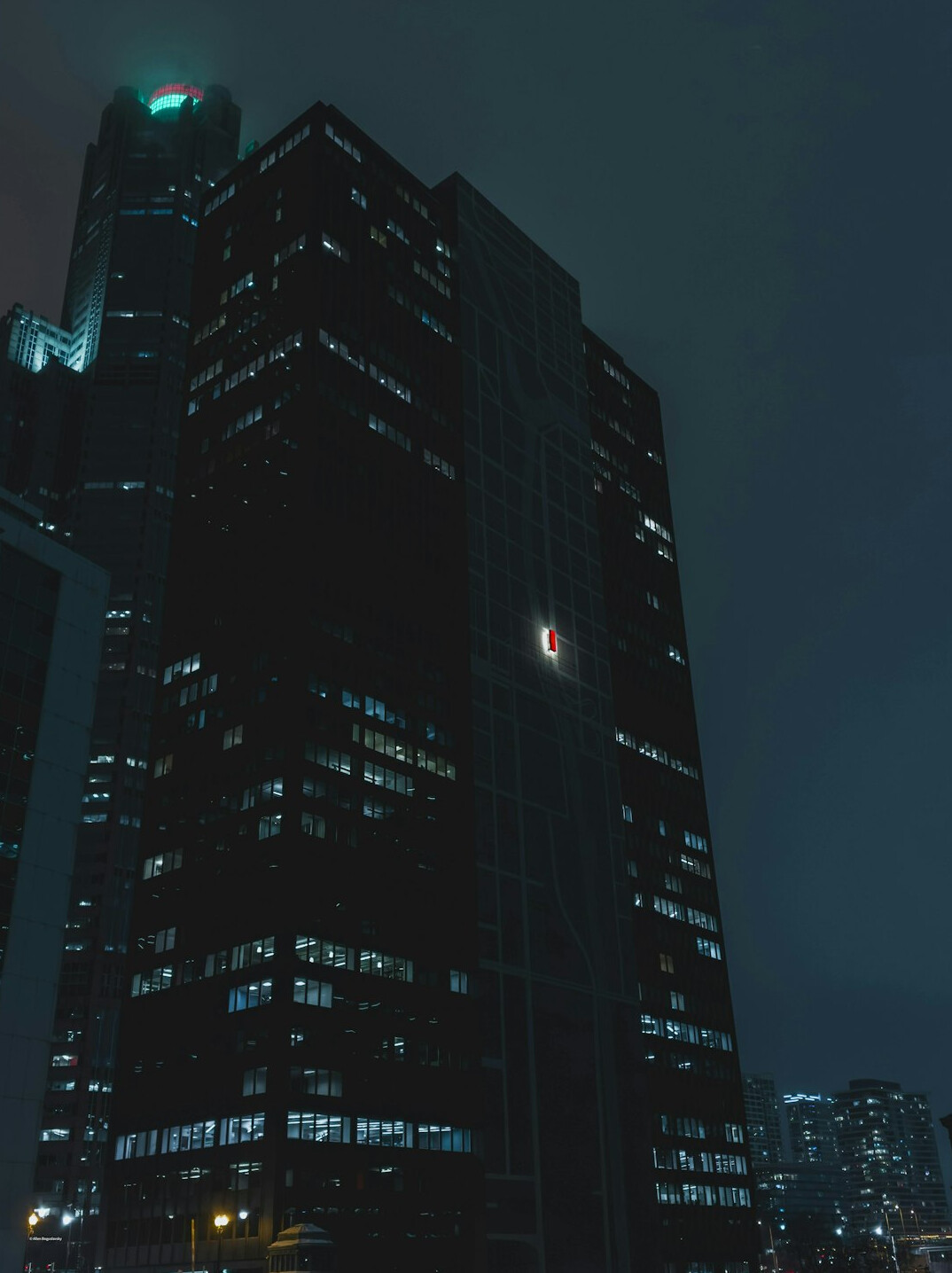 corporate building at night