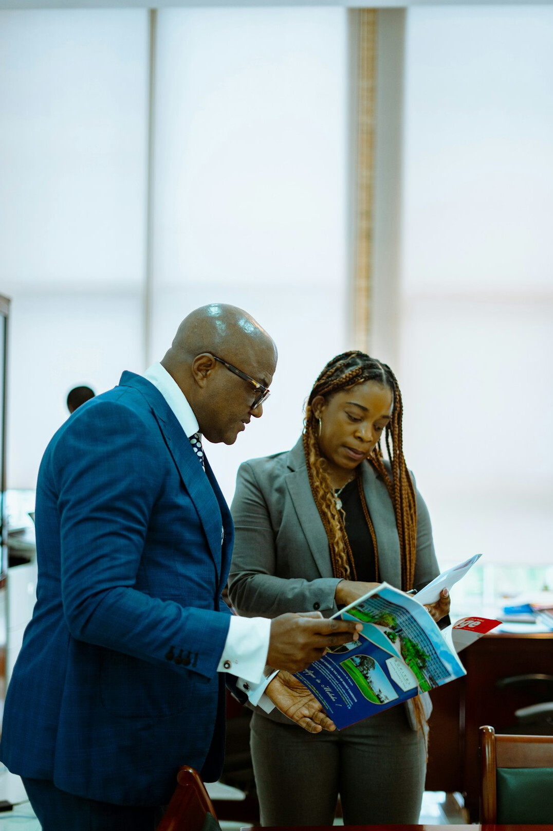 person reading documents